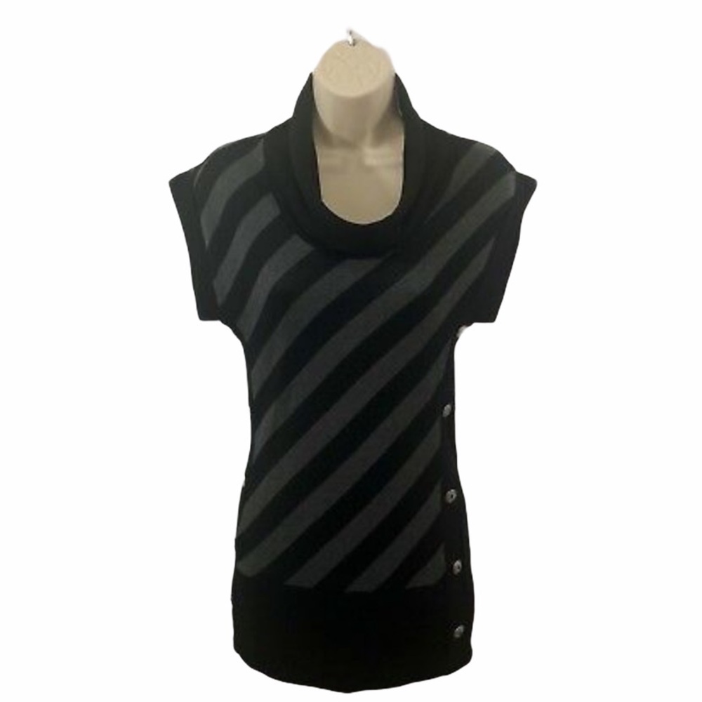 January 7 Juniors Angled Striped Boat Neck Sweater